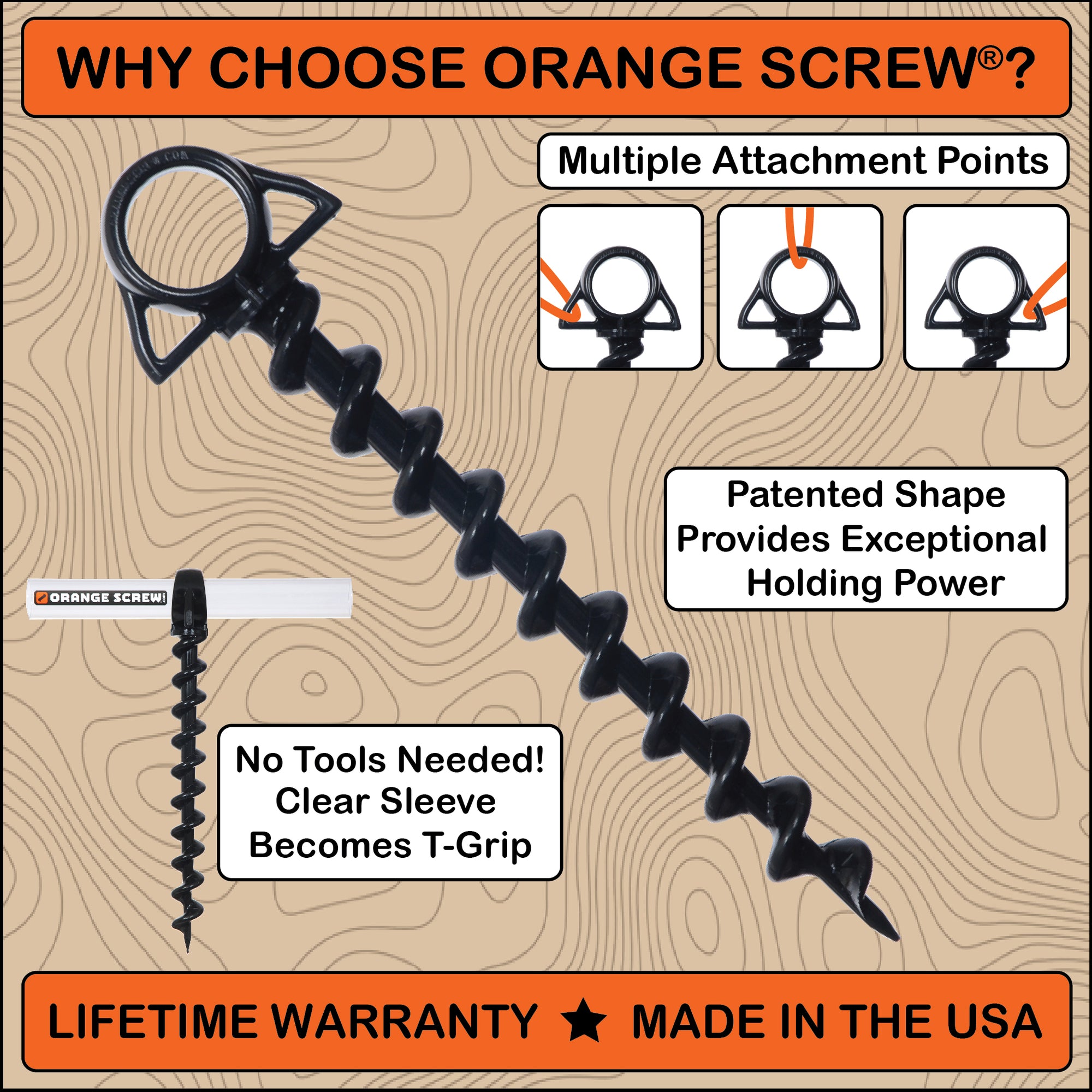 Large Ground Anchor - Black - 2 Pack