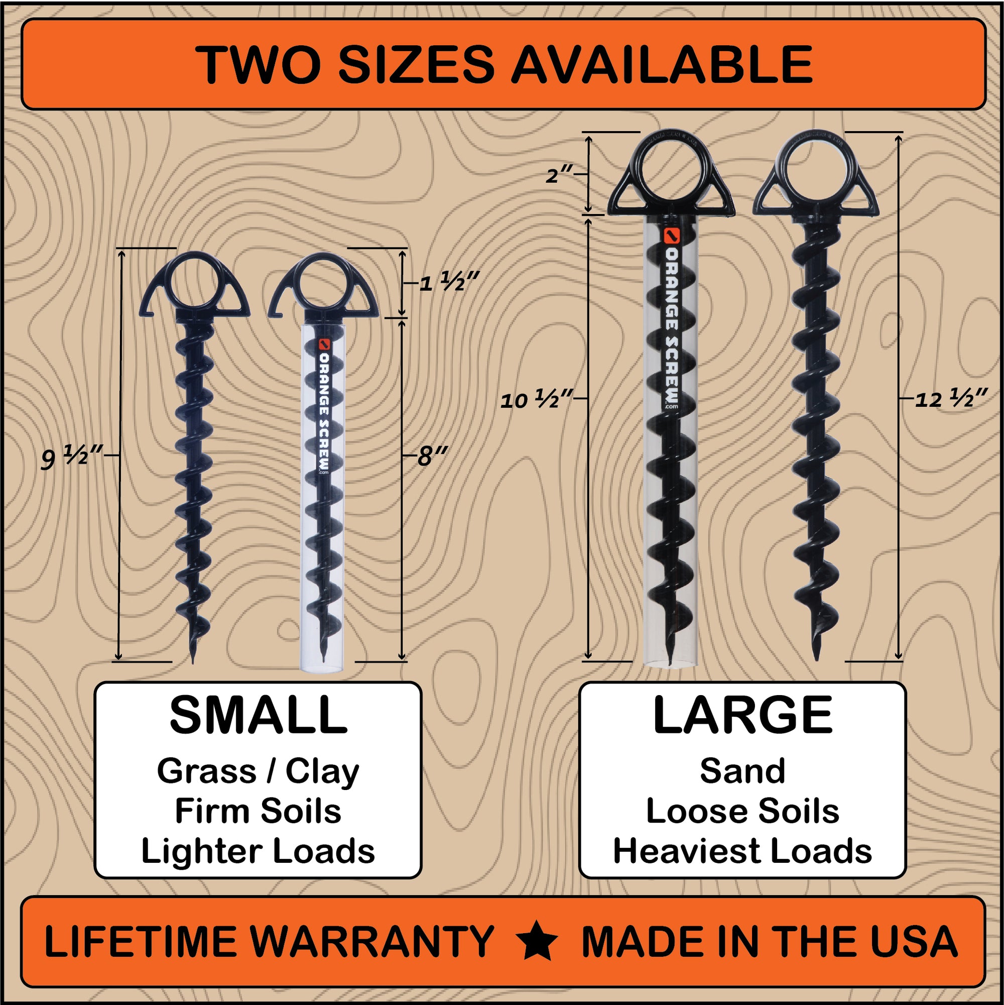 Large Ground Anchor - Black - 2 Pack