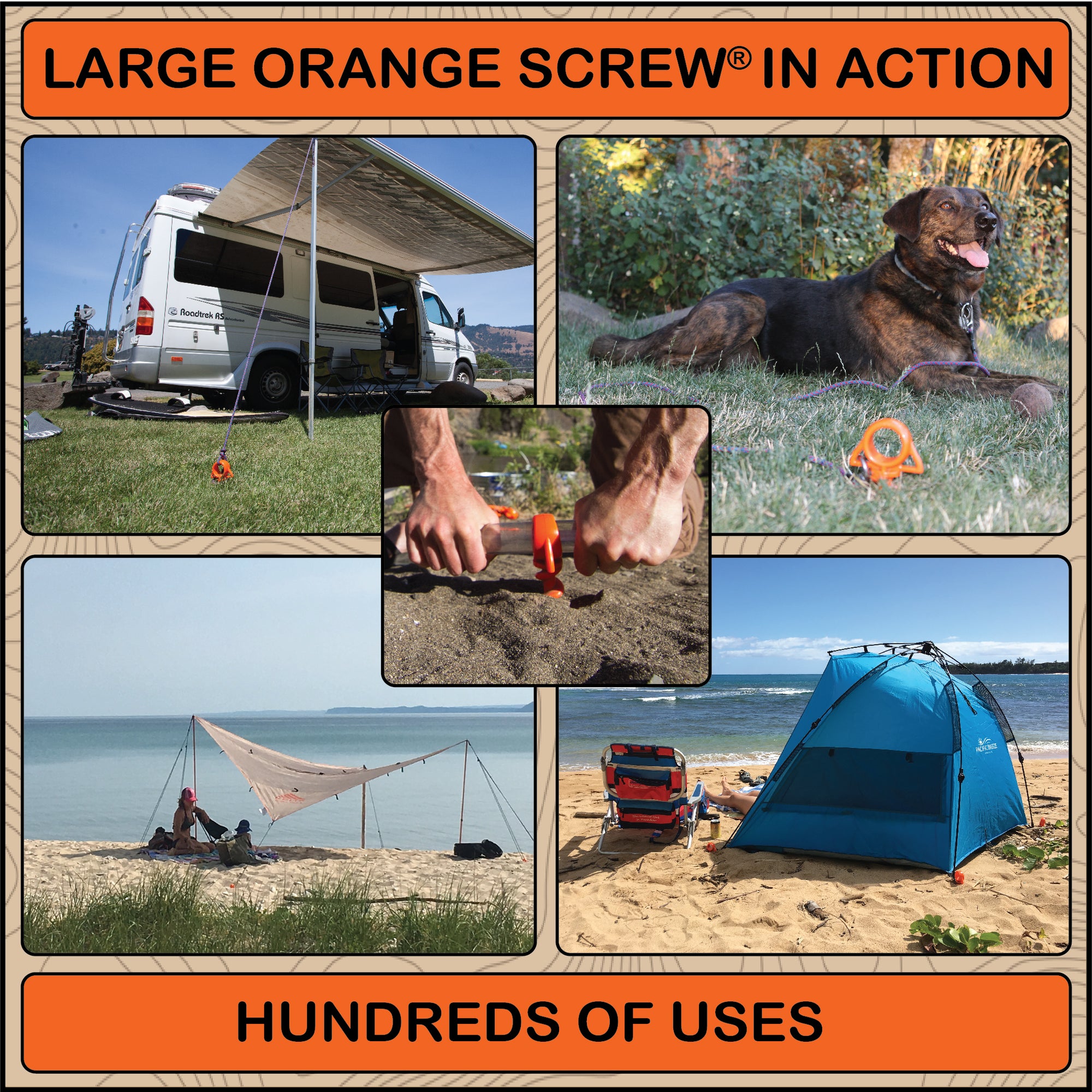 Large Ground Anchor - Black - 2 Pack