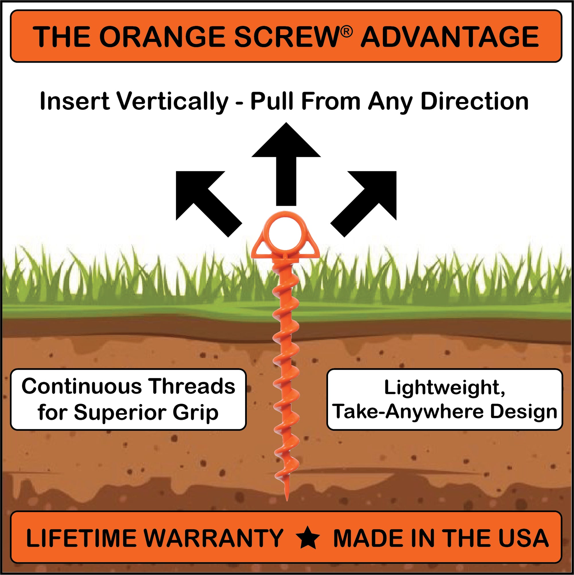 Large Ground Anchor - 2 Pack